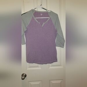 Medium Indigo Gray and Purple Sporty Top